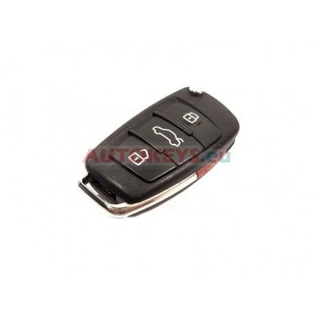 Original Flip Remote Key For Audi : 315MHz : MEGAMOS 48 : 8P0837220E : 3+1 Buttons