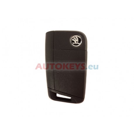 Original Light Used Flip Remote Key For Skoda : 434MHz : 6V0959752D : 3 Buttons