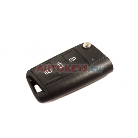 Original Light Used Flip Remote Key For Skoda : 434MHz : 6V0959752D : 3 Buttons
